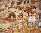 莫里斯 巴西 加斯特 : Umbrellas in the Rain, Venice